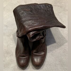 Frye Dark Brown Leather Boots Size 9.5